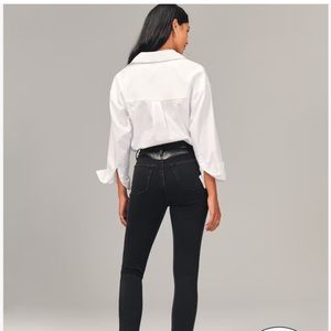 Mixed Fabric High Rise Super Skinny Ankle Jeans Abercrombie